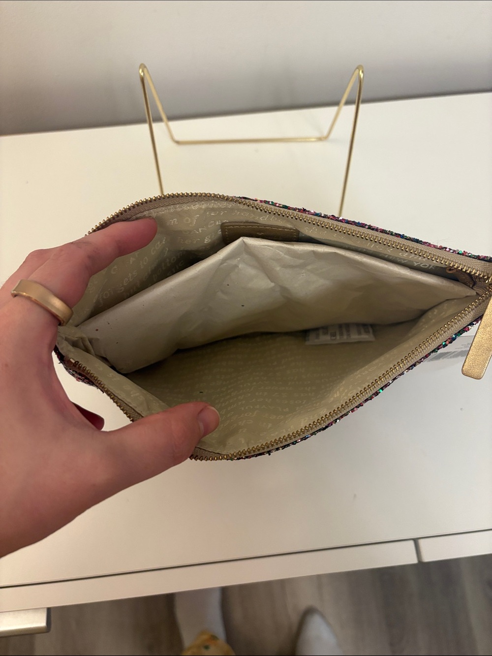 Kate Spade ♠️ Multi-Color Glitter Large Clutch - Picture 6 of 9